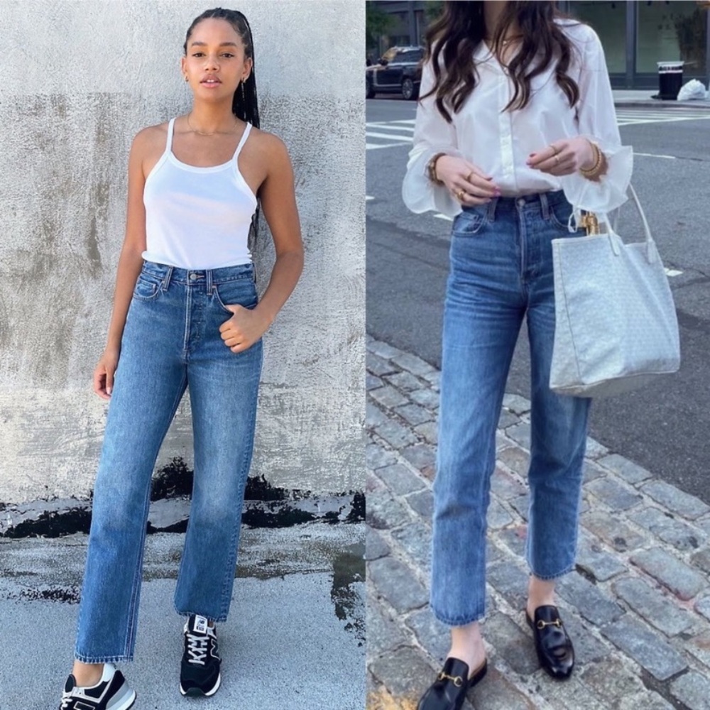 Denim Forum Blue Straight Leg Jeans
